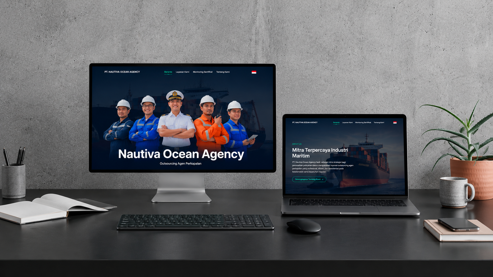 Corporate Company Profile Website Mockup on Desktop - Gilabs Studio