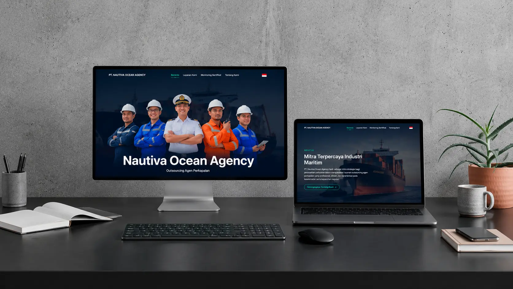 Mockup Website Company Profile di Desktop - Gilabs Studio