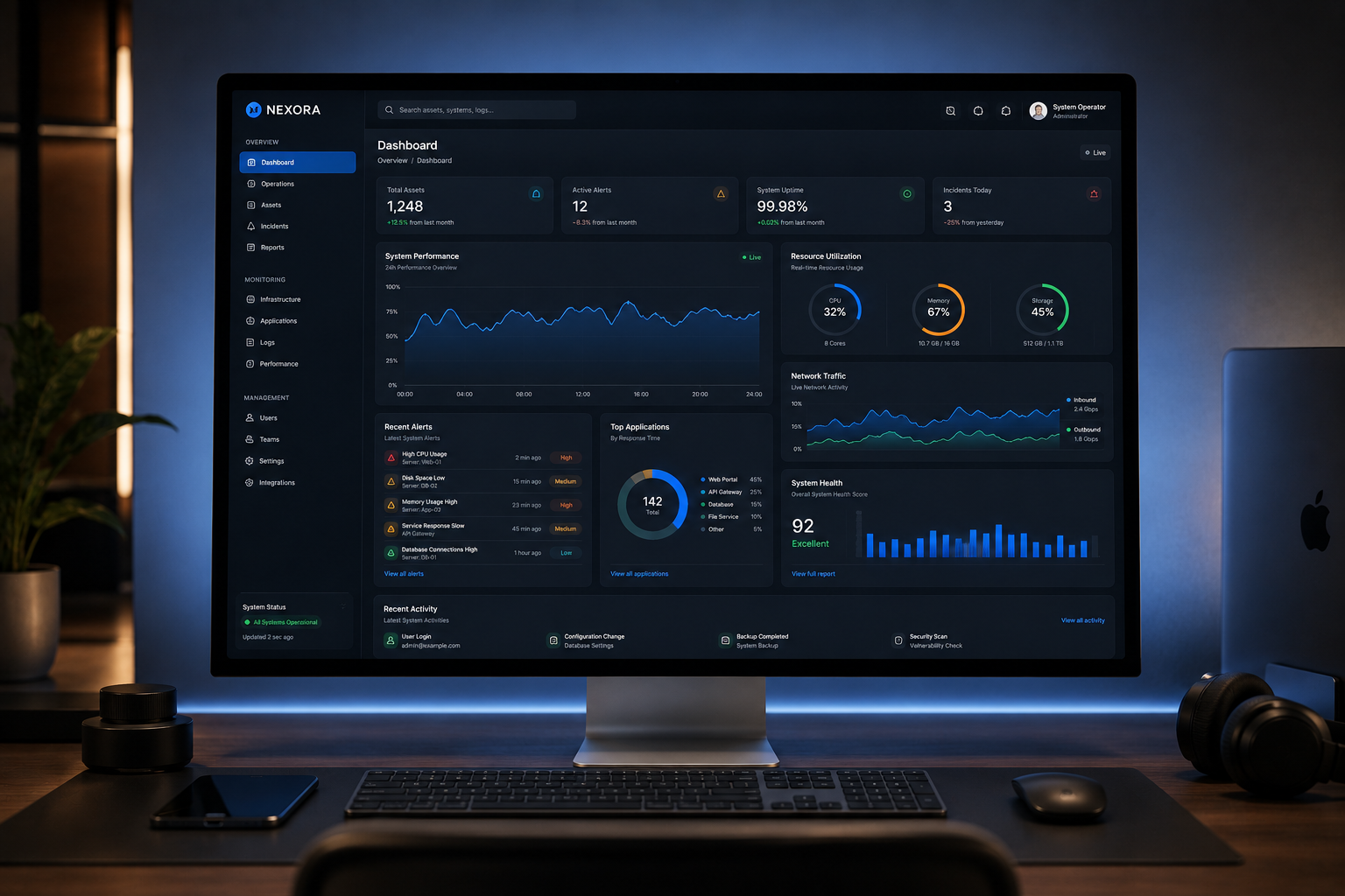 Enterprise System and Operations Dashboard Showcase - Gilabs Software House