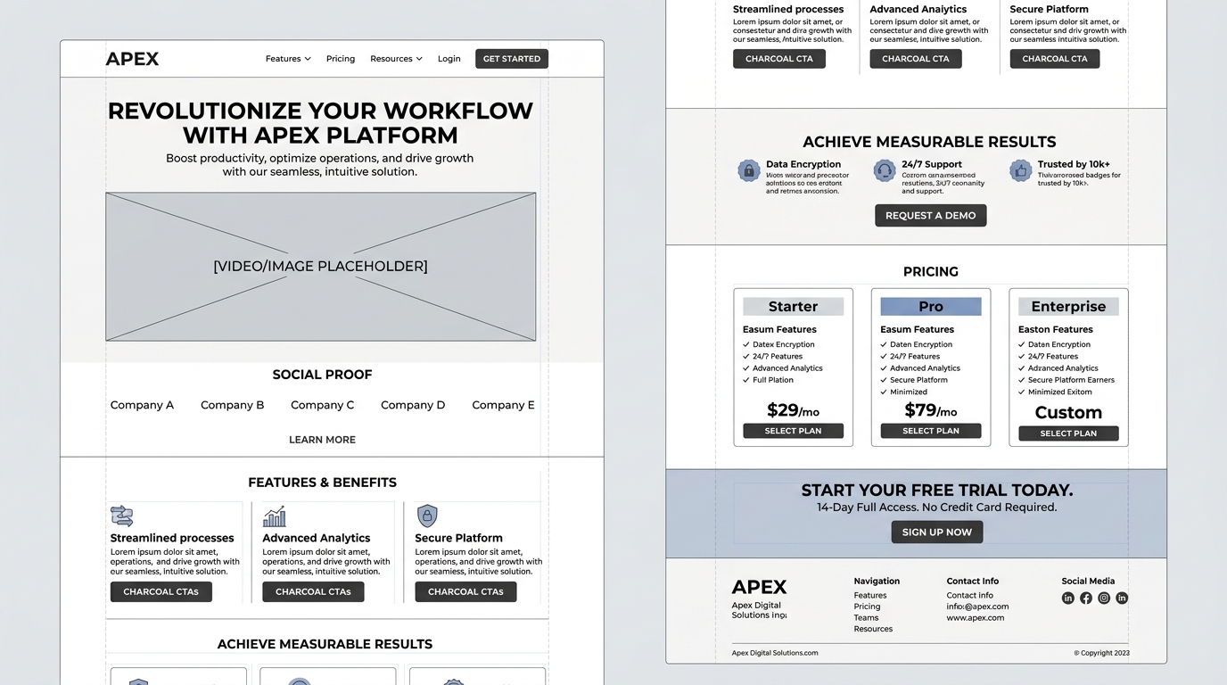 High-Converting Wireframe and Website Design