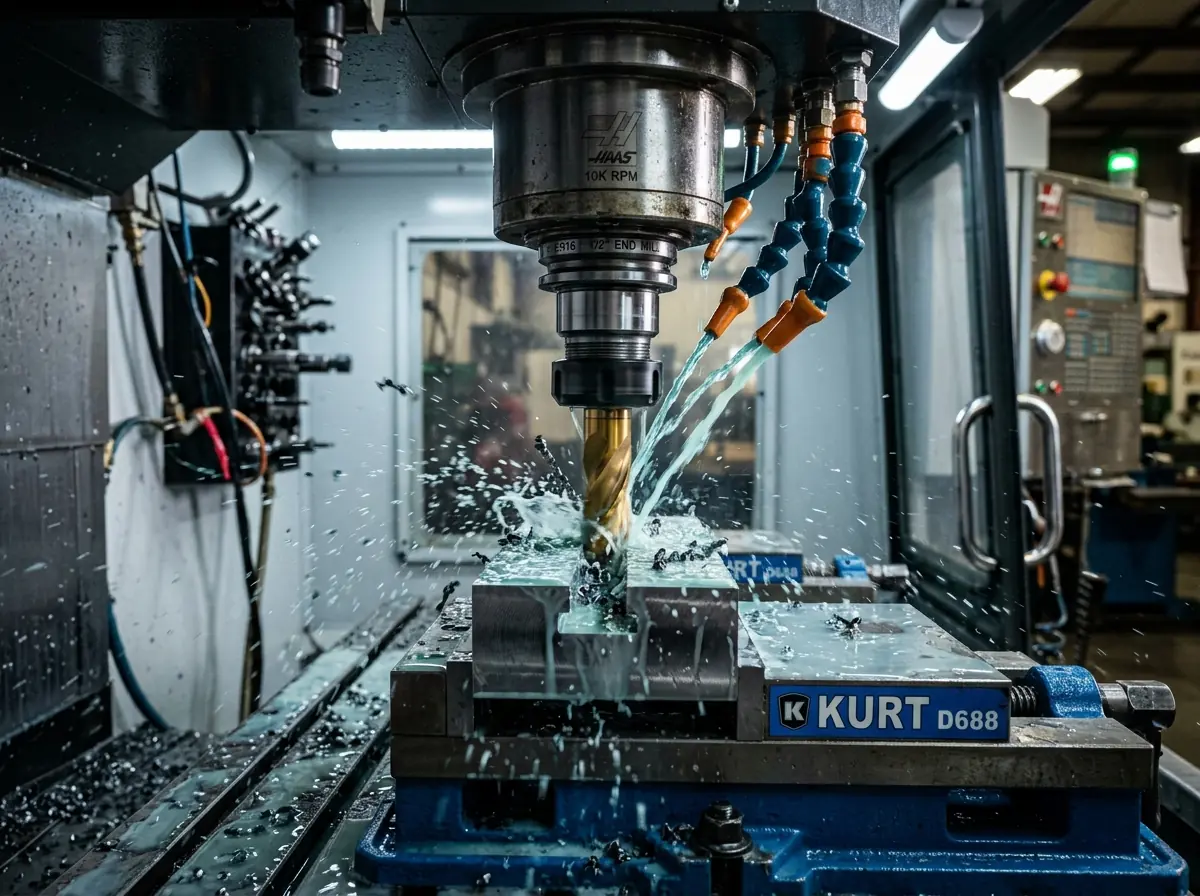 CNC Milling Spindle Machining Action