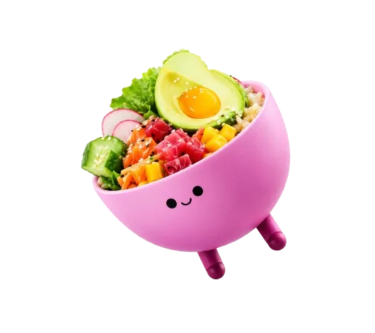 TastyBite Pink Poke Bowl Mascot